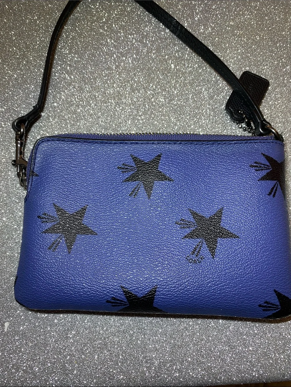 Coach Blue and Black Star Wristlet